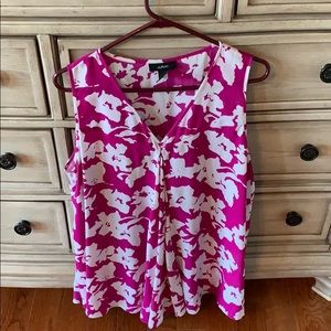 Pink and white flowers, sleeveless Alfani blouse